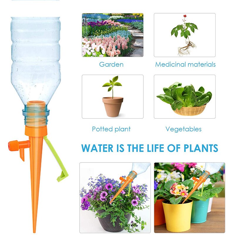 24- pack plantenbewateringsapparaten met anti-kantelbeugel en klepbedieningsschakelaar voor plantenbewateringssysteem voor buiten/binnen