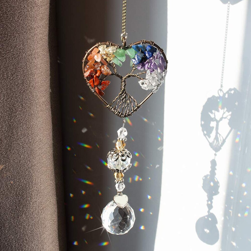 Krystall solfanger prismer vindusdekorasjon solfanger hengende regnbue maker glass prismer anheng diy lysekrone ornamenter: Stil 2