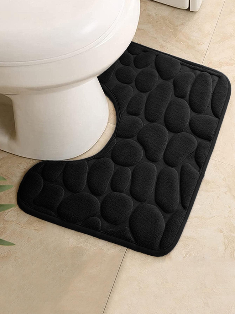 Wasruimte toilet voetmat U-vormige vloermat waterdicht pad Badkamer badkamer wateropname antislip pad: Black