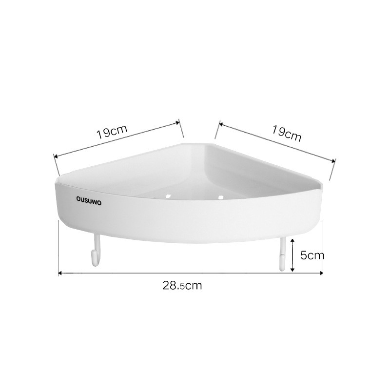 Bathroom Bathroom Storage Rack Wall Hole-Free Plastic Finishing Storage Rack Dormitory Artifact Wall-Mounted Toothbrush Holder: Gray