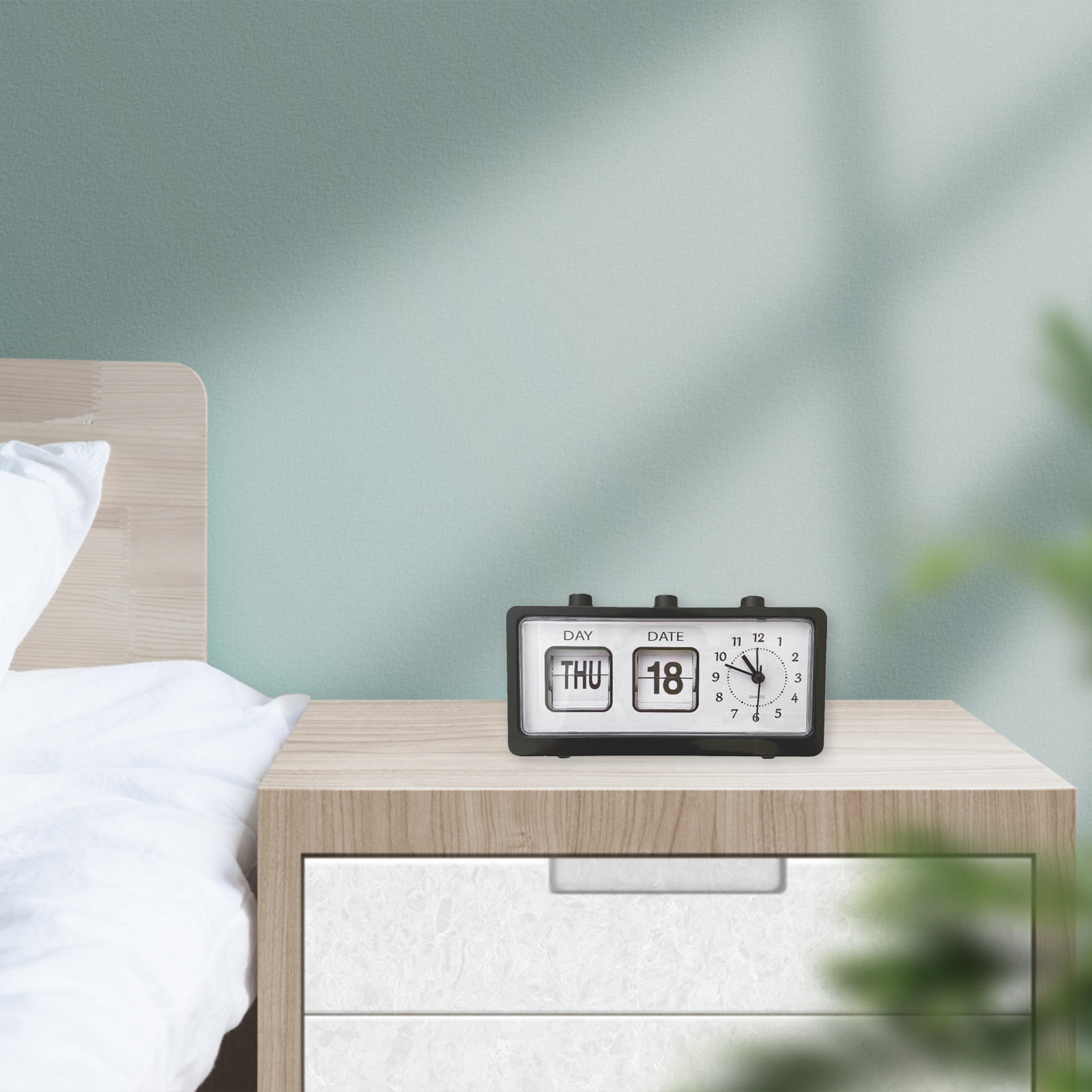 Multifunction Manual Flip Clock Calendar Reminder Table Clock Digital Clock Electronic Clock for Living Room Kitchen Decoration