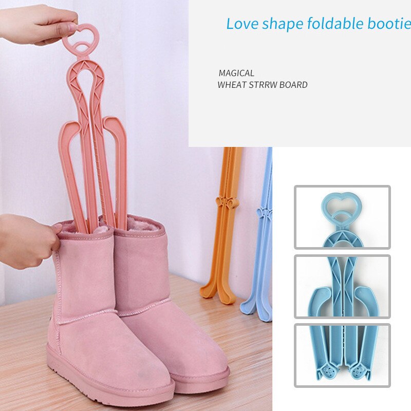 Bottes en plastique PP de pour femmes et hommes, extenseur de chaussures légères, évite le pliage, bottes hautes à Clip, forme d'amour