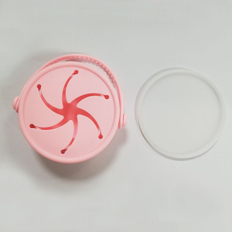 Spill bevis hopfällbar baby silikon mellanmål kopp hopfällbar barn kopp med lock: Rosa