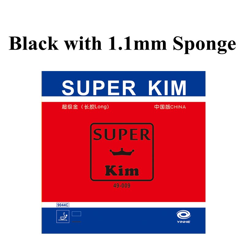 YINHE – Tennis de Table Super KIM à longs boutons en caoutchouc, bœuf ou avec éponge spéciale de 1.1mm,: Black 1.1MM sponge