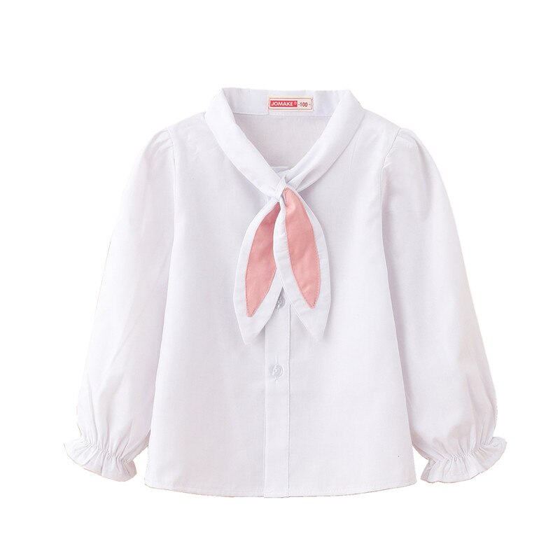 Shiny Toddler Little/Big Girl's Full Sleeve/Sleeveless Bow Tie Top: WHITE 1 / 4