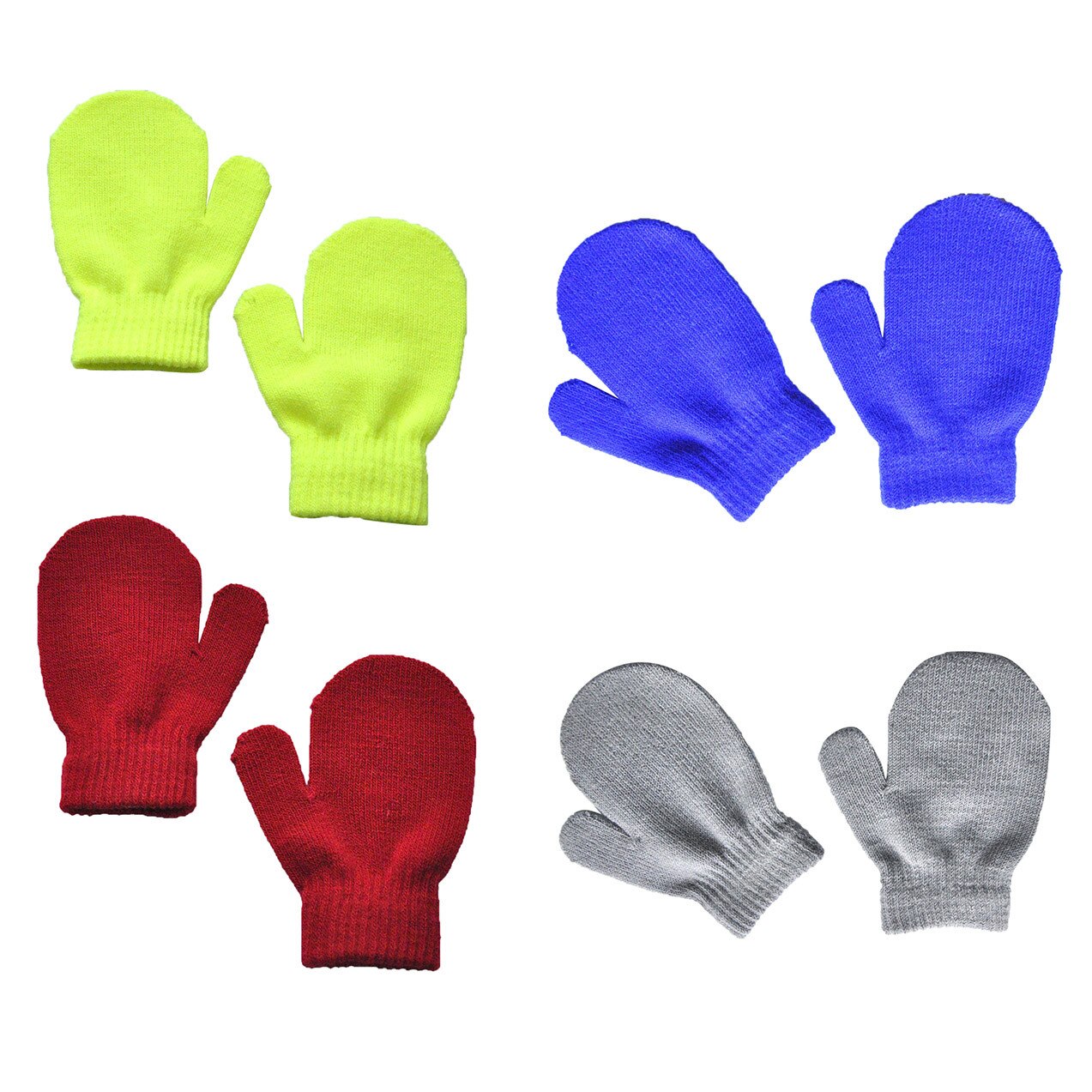 4 paires hiver solide gants infantile bébé mignon tricot moufles filles chaudes garçons d'hiver gants bébé accessoires: F
