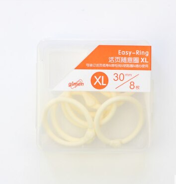 SHARKBANG S/L/XL Candy Color Loose Leaf Binder Book Rings 8/16/30pc In Transparent Box Buckle Rings Stationery Supplies: XL-8pcs A