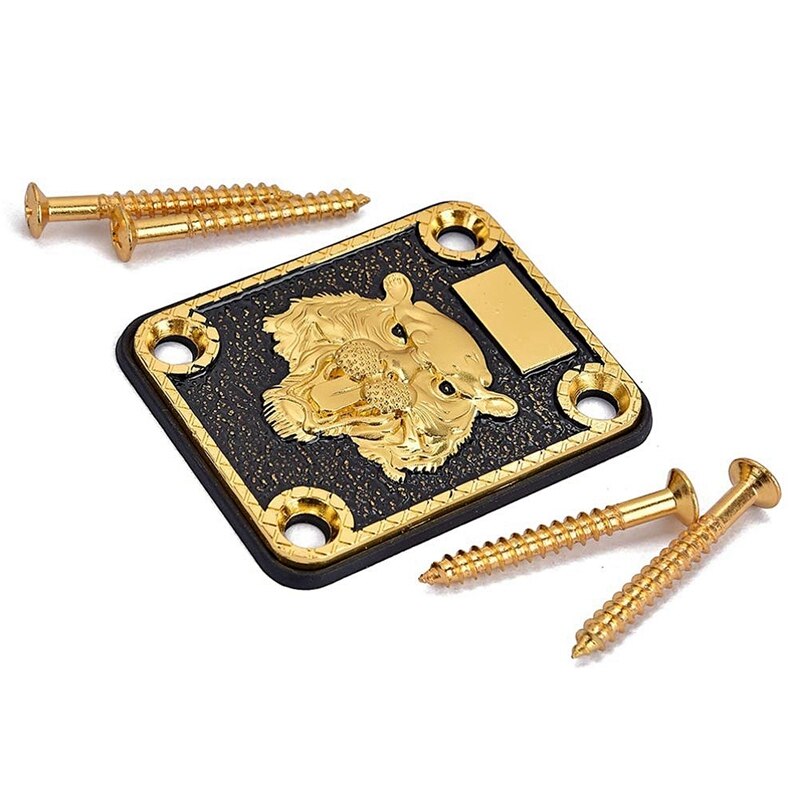 Gitara metalowa szyjka ze stopu cynku głowa tygrysa gitara szyja wzmacniająca płyta z 4 śrubami robić gitar elektrycznych Strat Tele