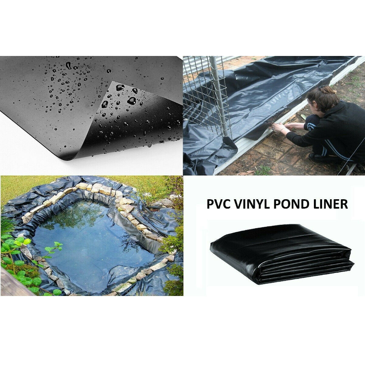 5x10ft Outdoor Fish Pond Liner Waterproof Cloth Gardens Pools PVC Membrane Reinforced Landscaping HDPE Pool fish pond liners