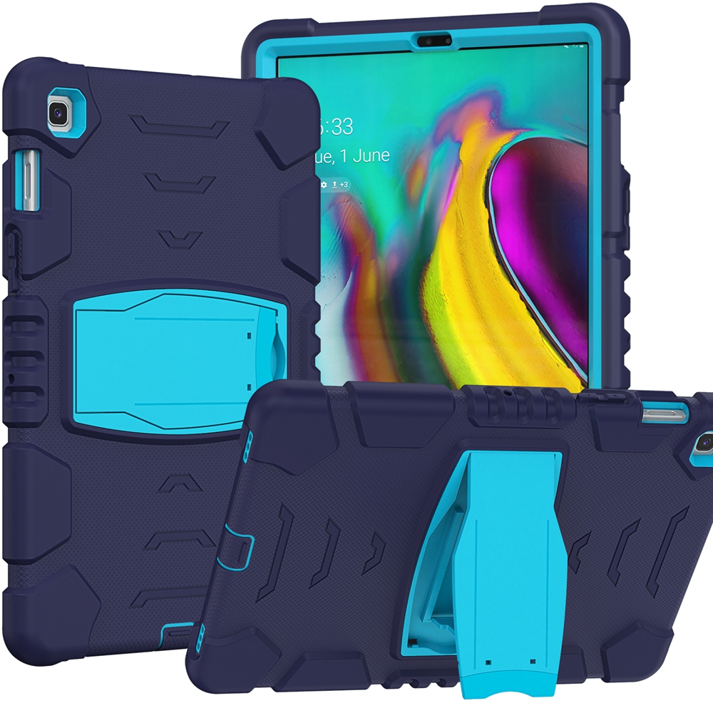 Coque pour Samsung Galaxy Tab S5e 10.5 pouces SM-T720 SM-T725, armure de sécurité pour enfants, antichoc, support hybride en silicone pour tablette: Bleu