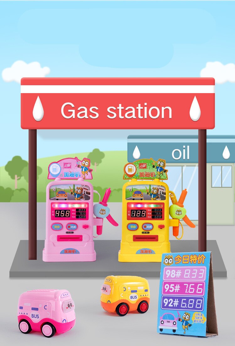 freundlicher der Gas Bahnhof Überkreuzung Spielzeug Licht Musik für freundlicher Simulation Benzin Pumpe Simulation Tanken Spielzeug für Mädchen