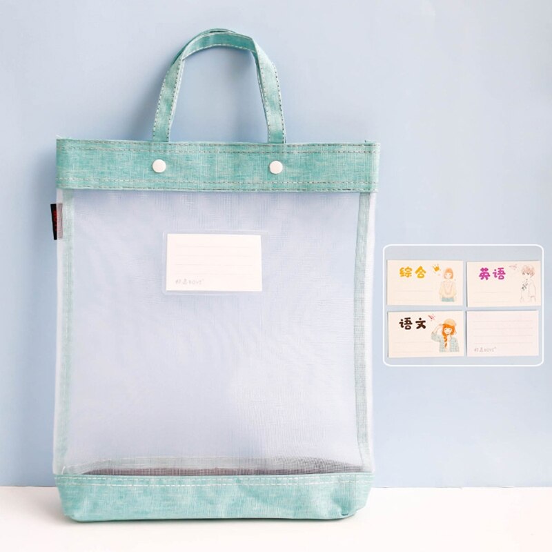 Transparent portatif En Nylon École Fourre-Tout Document Porte-Fichiers Étudiant Classification Idéologique Snap Sac De Rangement