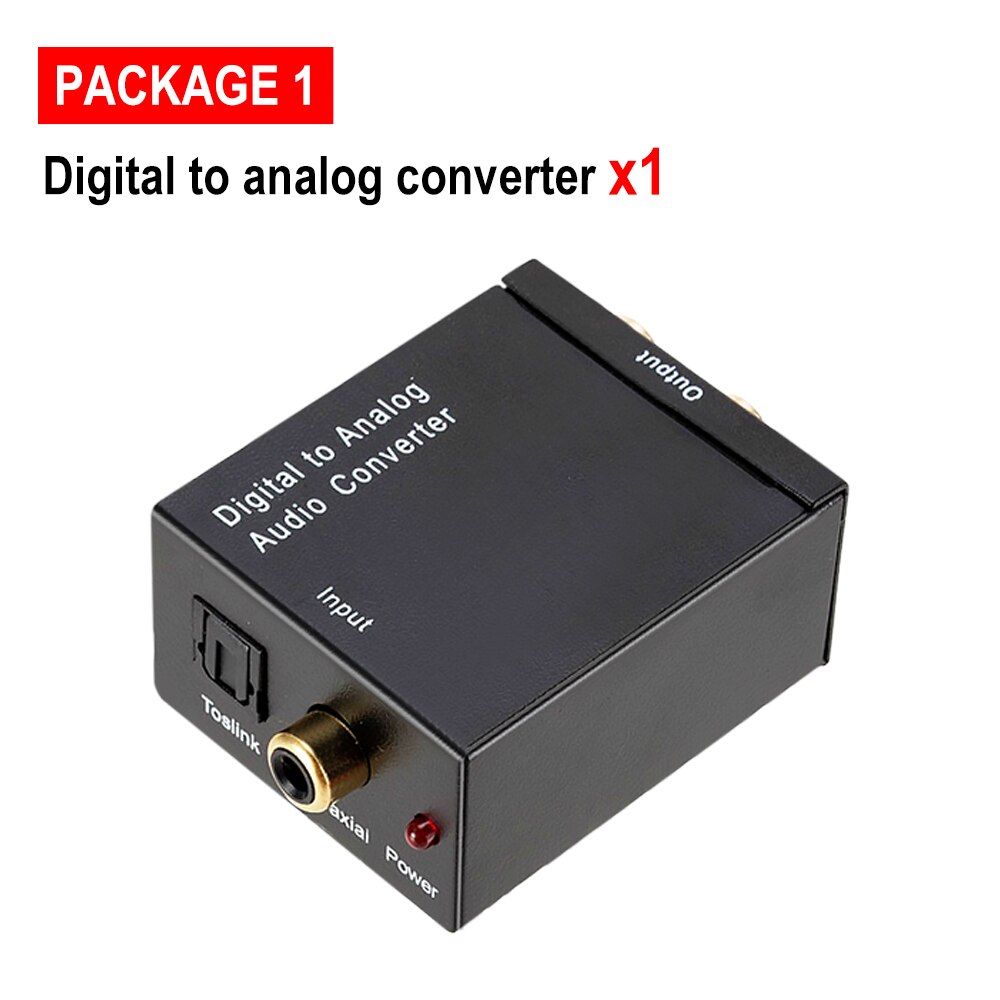 Dac Digitaal Naar Analoog Audio Converter Dac Coaxiale Audio Converter Decoder Hoofdtelefoon Spdif Optische Kabel Adapter Toslink Naar Rca: Package 1