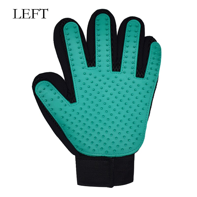 Huisdier Hond Verwijderen Haar Borstel Links Rechterhand Handschoen Voor Honden Katten Grooming Borstel Handschoen Hond Kat Bad Reiniging Massage kammen Levert: Green-Left Hand