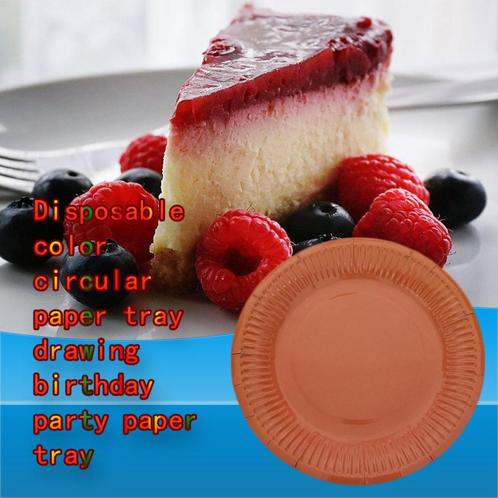 10Pcs Einweg Papier Platten Geburtstag Party Kreis Platte Obst Platte Kuchen Tablett Geschirr Geburtstag Partei Liefert