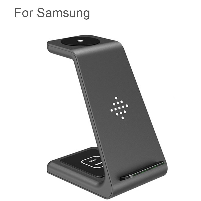 Support de chargeur sans fil 3 en 1 pour iPhone 13, 12, 11 Pro Max, Qi, charge rapide, à Induction, pour Apple Watch, AirPods, Samsung: For Samsung