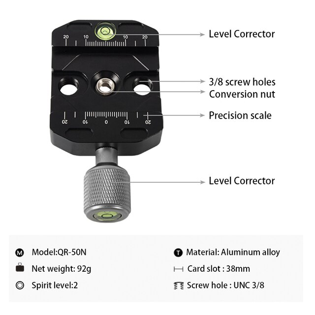 QR70N Camera Clamp Quick Release Clamp Tripod Mount Adapter Profession Dslr Stand Portable Clamp For Arca Swiss Point Camera: QR50N