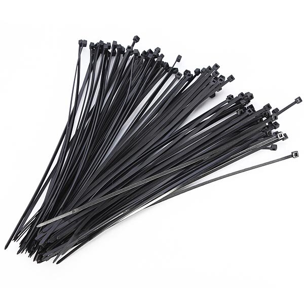 100pcs 3x200mm Black Self Locking Cable Tie Nylon Fasten Zip Wire Wrap Strap