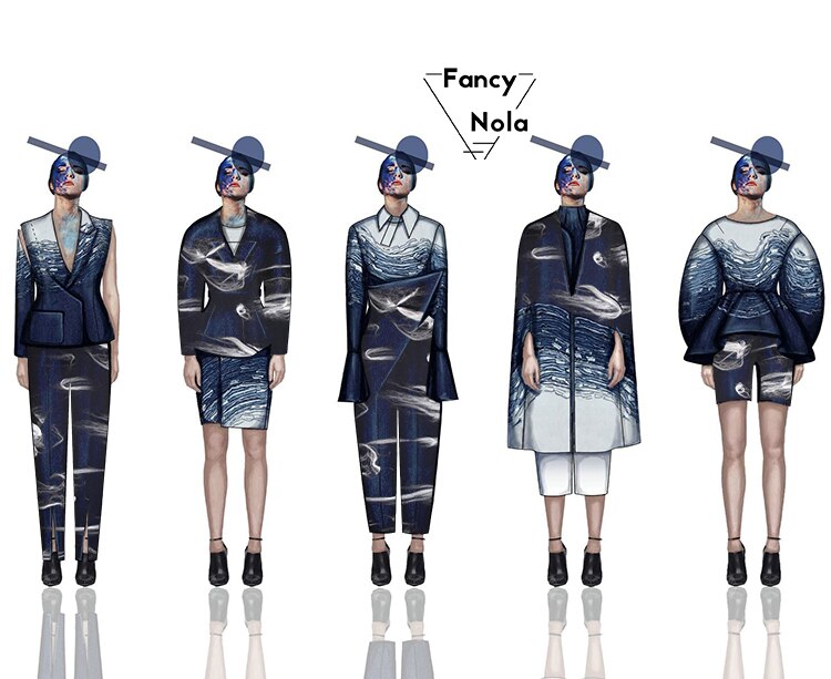 Stylish Felt Special Artistic Texture Woolen Cloth Olive Green Double-faced Woolen Dark Blue Winter Fabric CG037