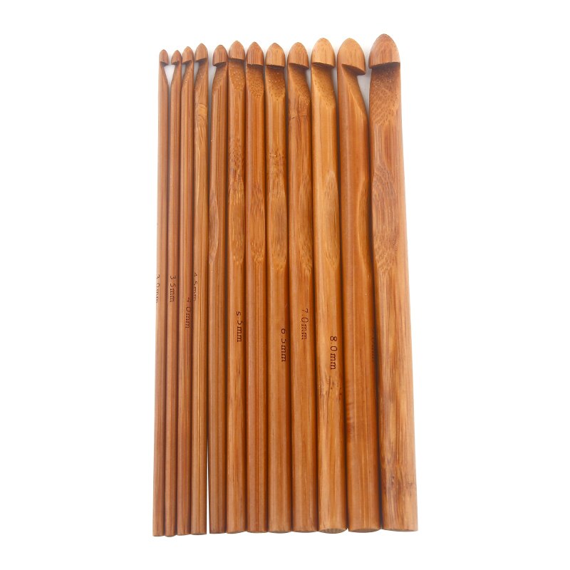 12 Size MXZ5 Bamboe Haaknaalden Breinaalden 3-10Mm Trui Verkoolde Breinaalden 12 Stks/set: Default Title