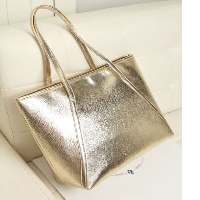 Zilveren Schoudertas Flow Laptop Tas Handtassen: champagne gold