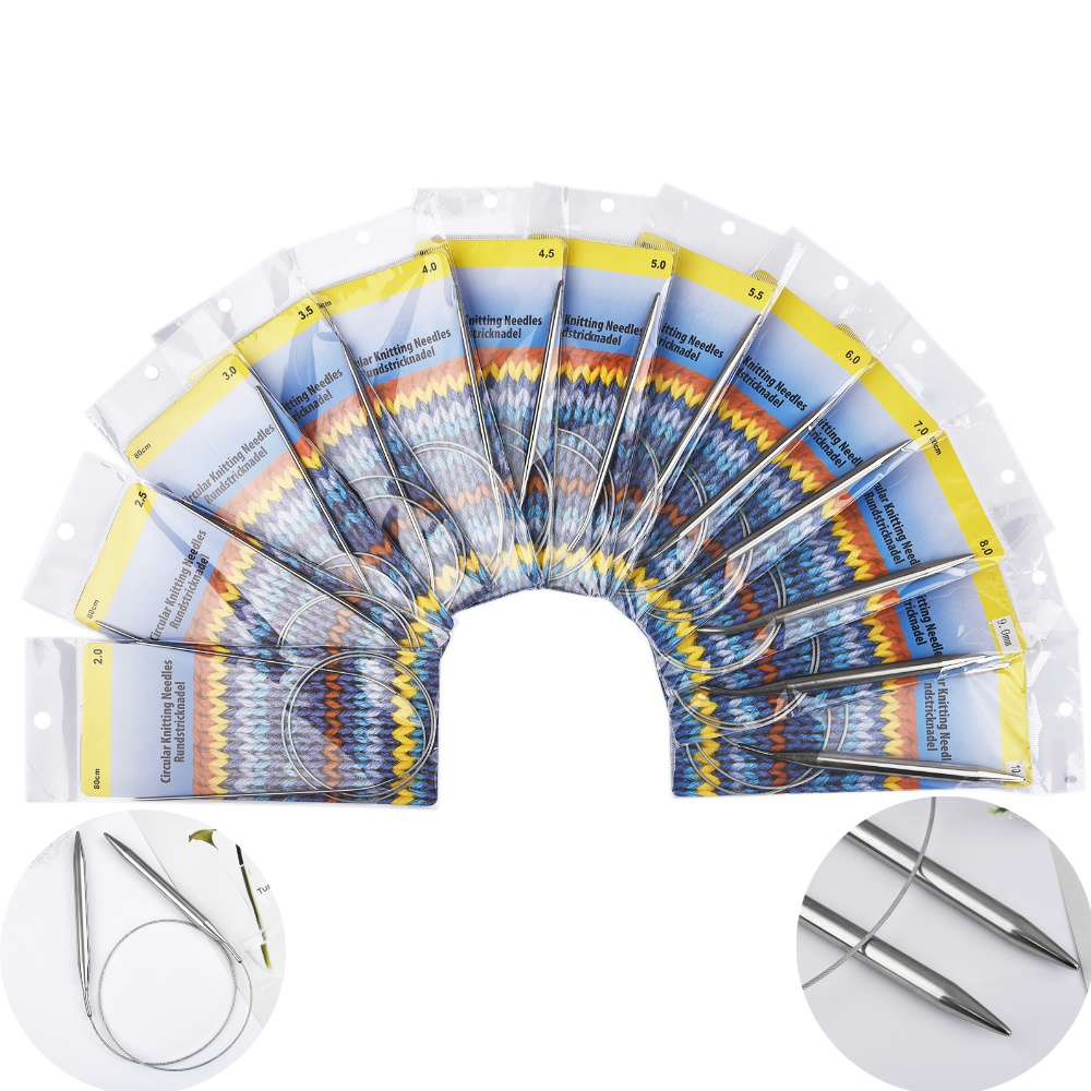 Aghi per maglieria circolari in acciaio inossidabile da 2,0-10 mm Doppio gancio per uncinetto fa Strumenti artigianali fai-da-te per impostato di ganci per maglieria