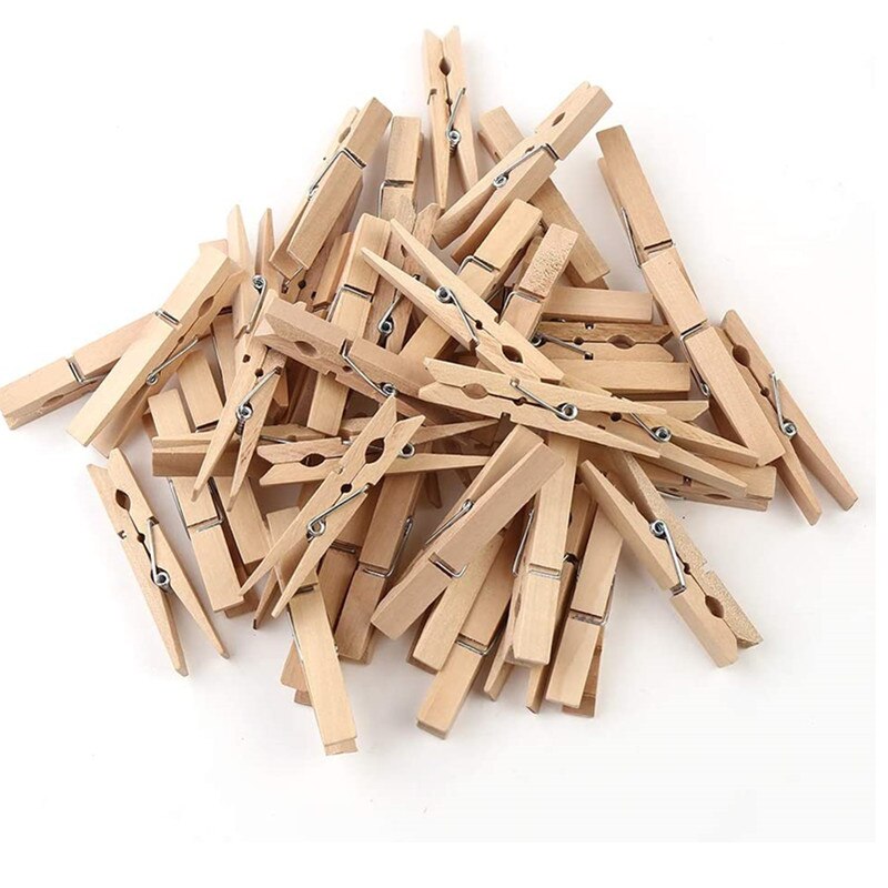 10 Stuks 7.3*1Cm Mini Wasknijpers Natuurlijke Houten Wasknijpers Multifunctionele Wasknijpers Fotopapier Peg Pin Craft clips