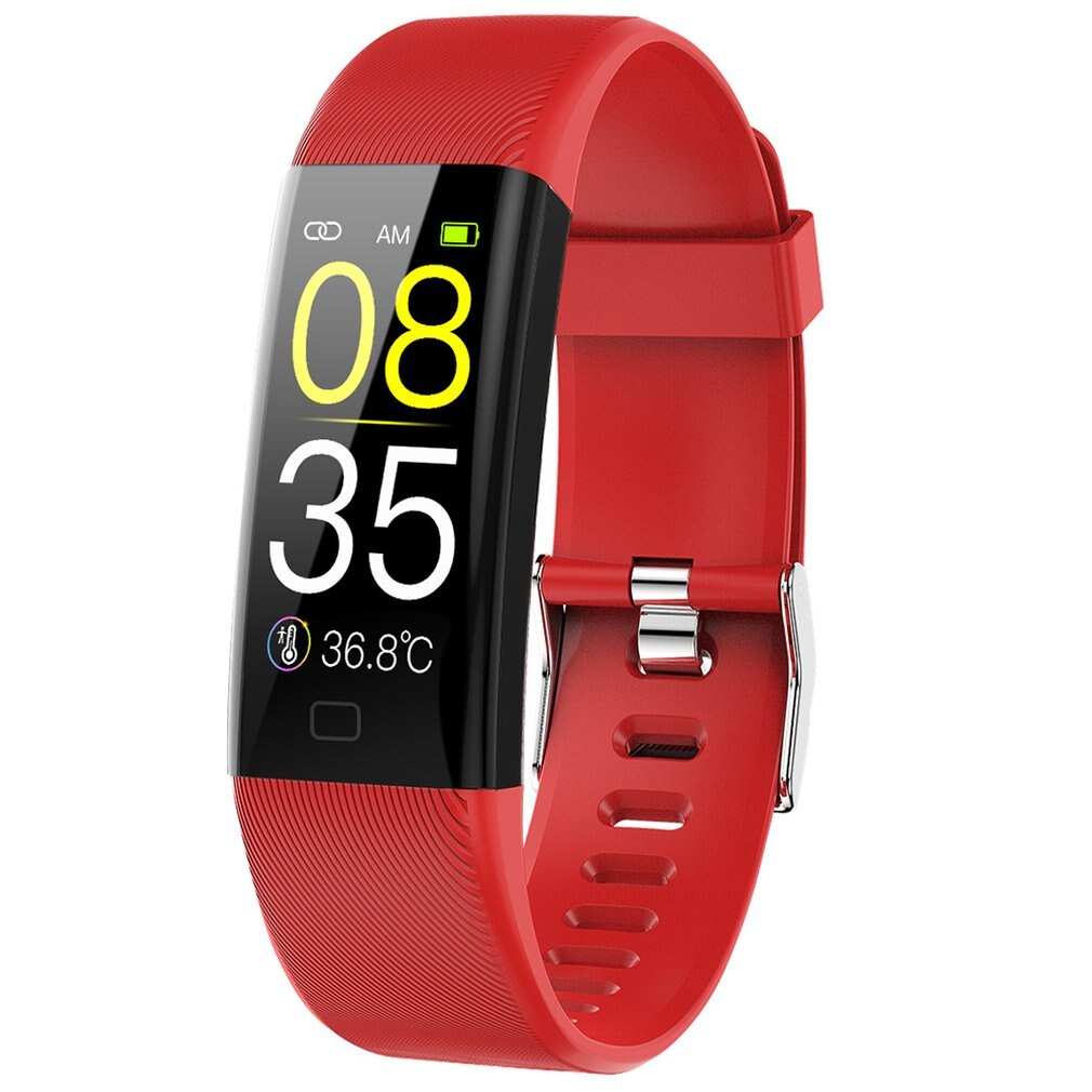 Smart Armband Hartslag Bloeddruk Gezondheid Waterdicht Smart Horloge Bluetooth Horloge Polsband Fitness Tracker: red