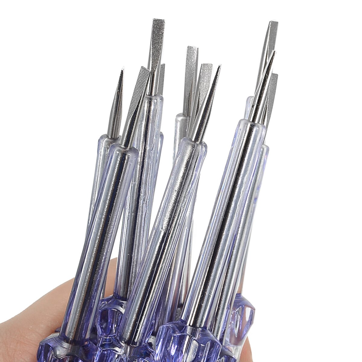 10pcs/set Current Tester 110-250V Phase Electrical Voltage Tester Screwdriver Durable Measurement Analysis Instruments