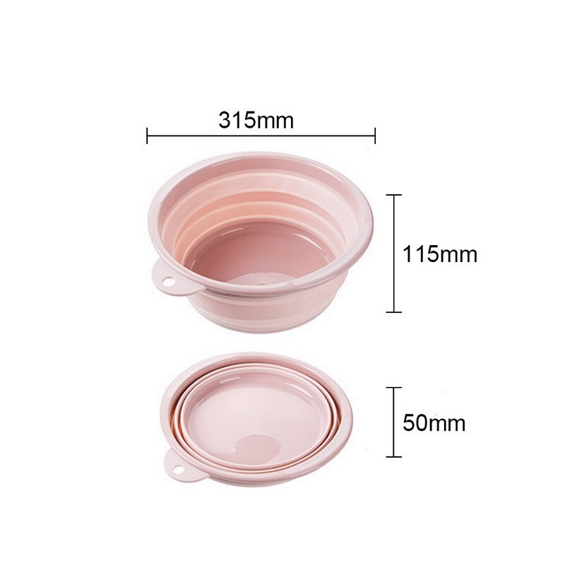 T opvouwbare grote wasbak huishoudelijke plastic wasbak reis verdikte kleine wasbak plastic bak: M-roze