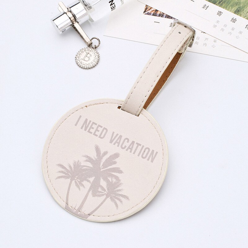 Mode PU Leer Ronde Koffer Bagagelabel Label Zak Hanger Handtas Reizen Accessoires Naam ID Adres Tags: 07