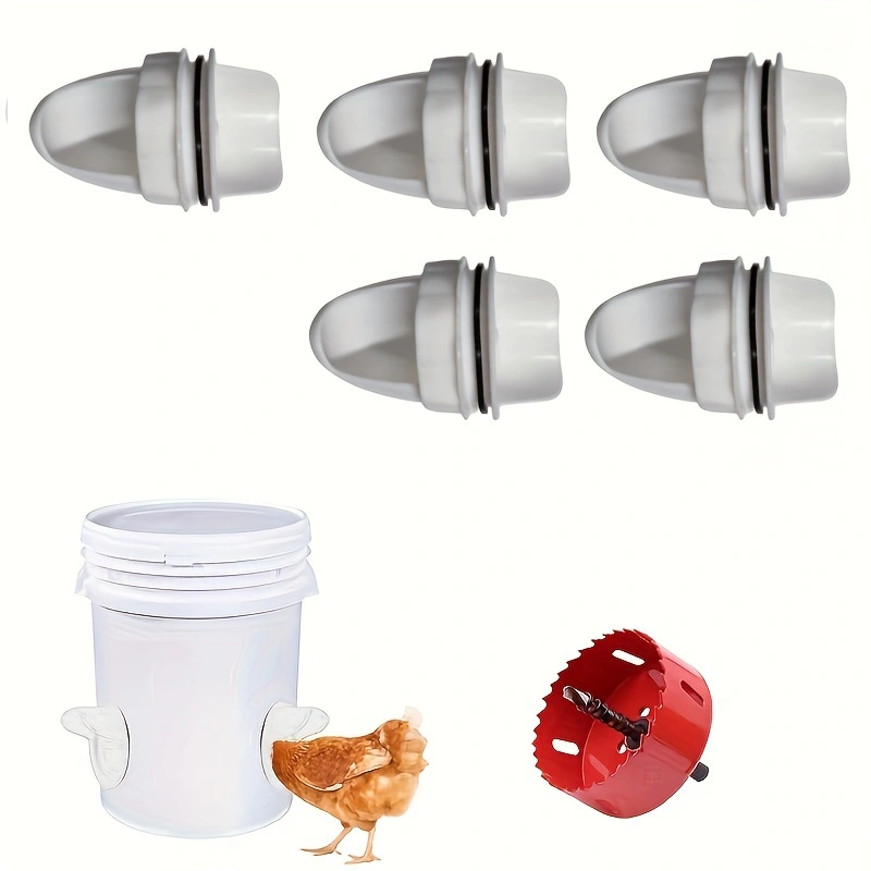 Chicken Feeder Poultry Feeder DIY Rainproof Feeder Port Kit For Bucket Tank Barrels Bins Gravity Feed Kit Troughs