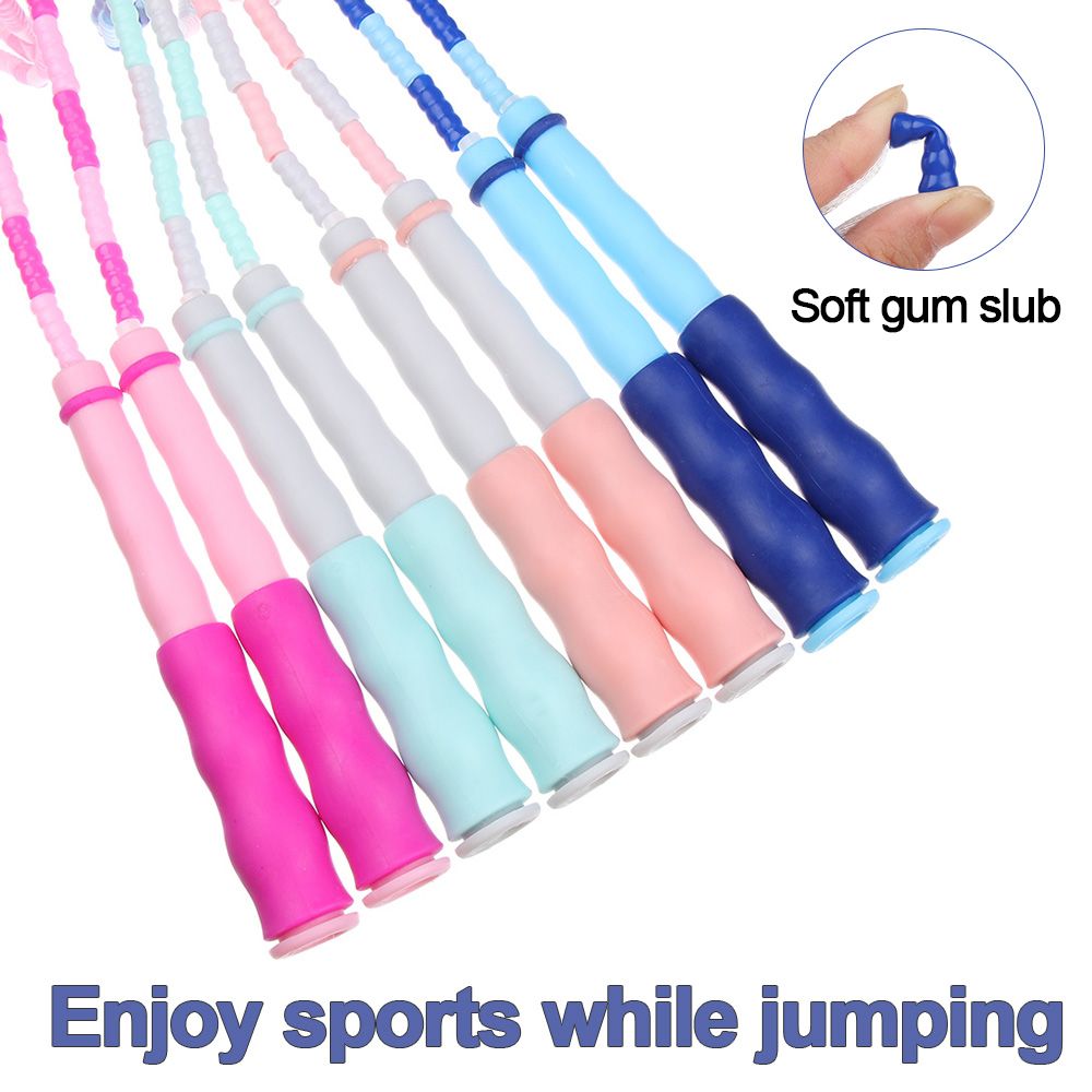 Adjustable Body Building Gym PVC Tangle-Free Fitness Equipment Weight Loss Beaded Jump Rope Bamboo Jumping Rope