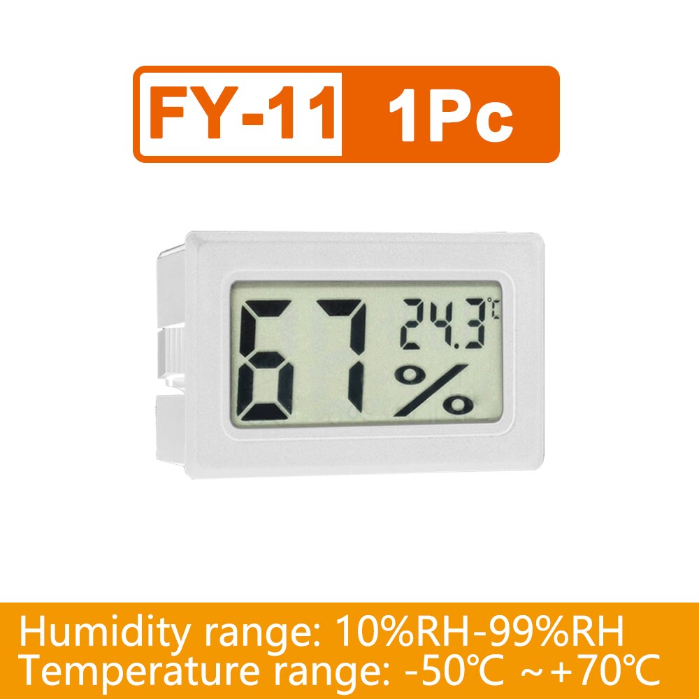 Mini Thermometer Hygrometer Digital LCD Indoor Temperature Sensor Humidity Meter Hygrometer Gauge Fridge Thermometer White/Black: 1PC Wireless White