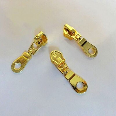 Cursori con cerniera Meetee 20 pezzi per cerniere in nylon 5 # borsa kit di riparazione con cerniera tasca di ricambio cerniere testa accessori per cucire fai da te ZT179: oro