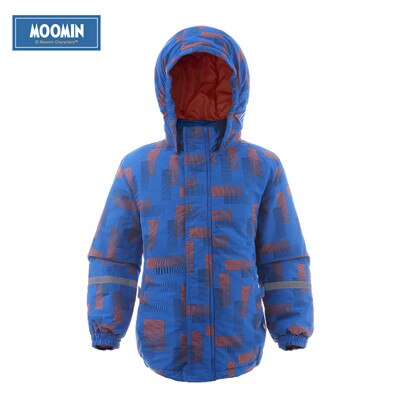 Moomin Oxford winterjas jongens Geometrische jongen uitloper blauw winter Rits jas waterdichte winterjas kids: Blauw / 3T