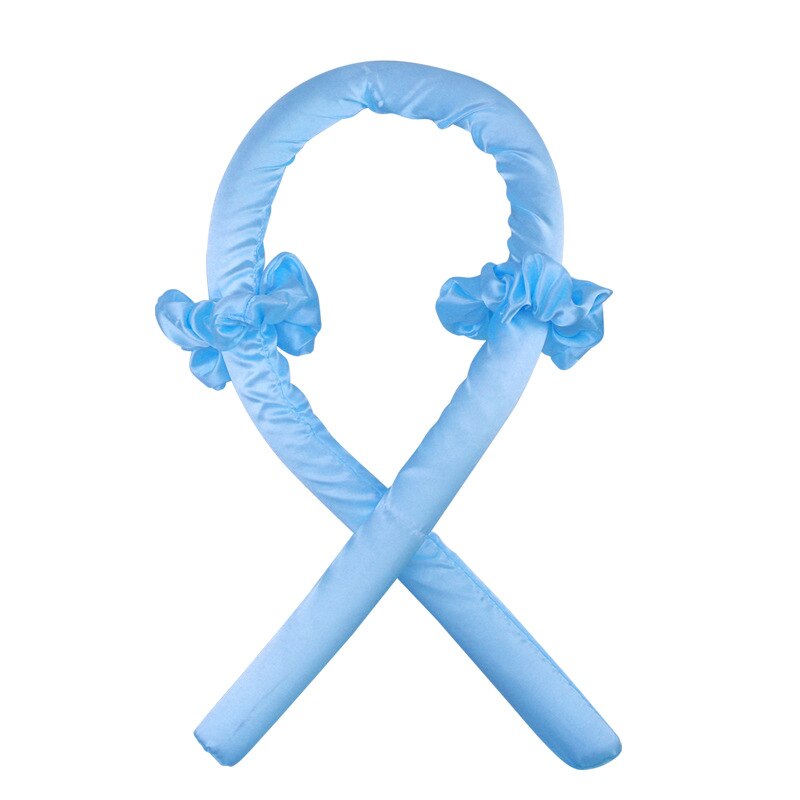 Wysokiej jakości jedwab pianka Curling Rod z klipsem miękka opaska nieopalany loki spania wstążka wałki do włosów narzędzia do stylizacji włosów DIY: Blue