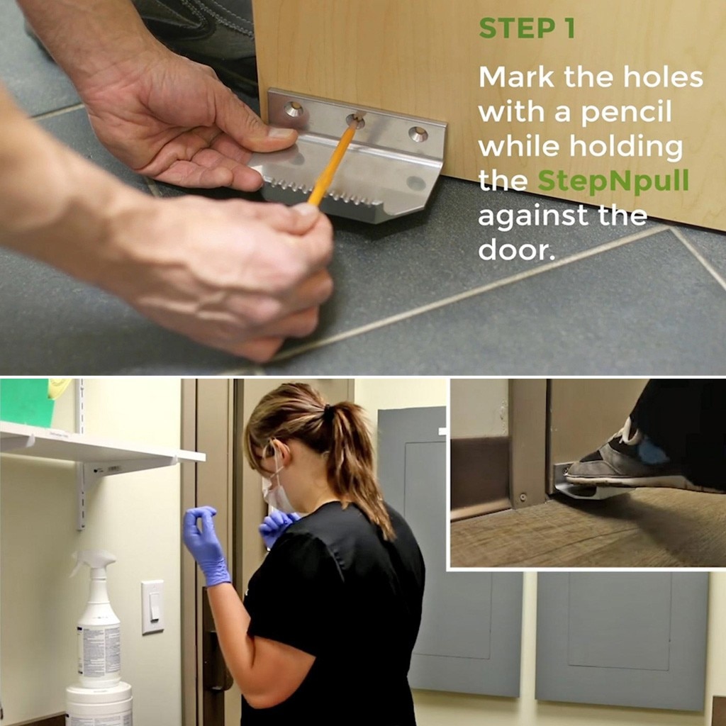 38#  kontaktløs døråbner tykt metal bekvemmelighed hjemmetilbehør håndfri håndfri håndfri foddøråbnerhåndtag