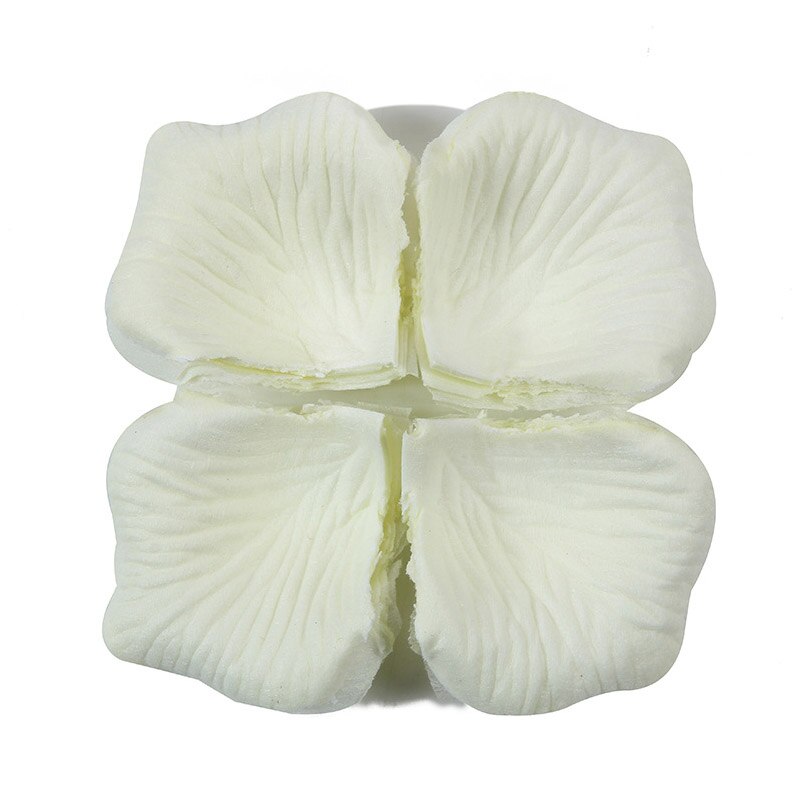 Pétales de roses en soie, 500 pièces/lot, 5x5CM, pour décoration de mariage, romantique, fausses fleurs, 31 couleurs, accessoires de mariage: 7-Cream