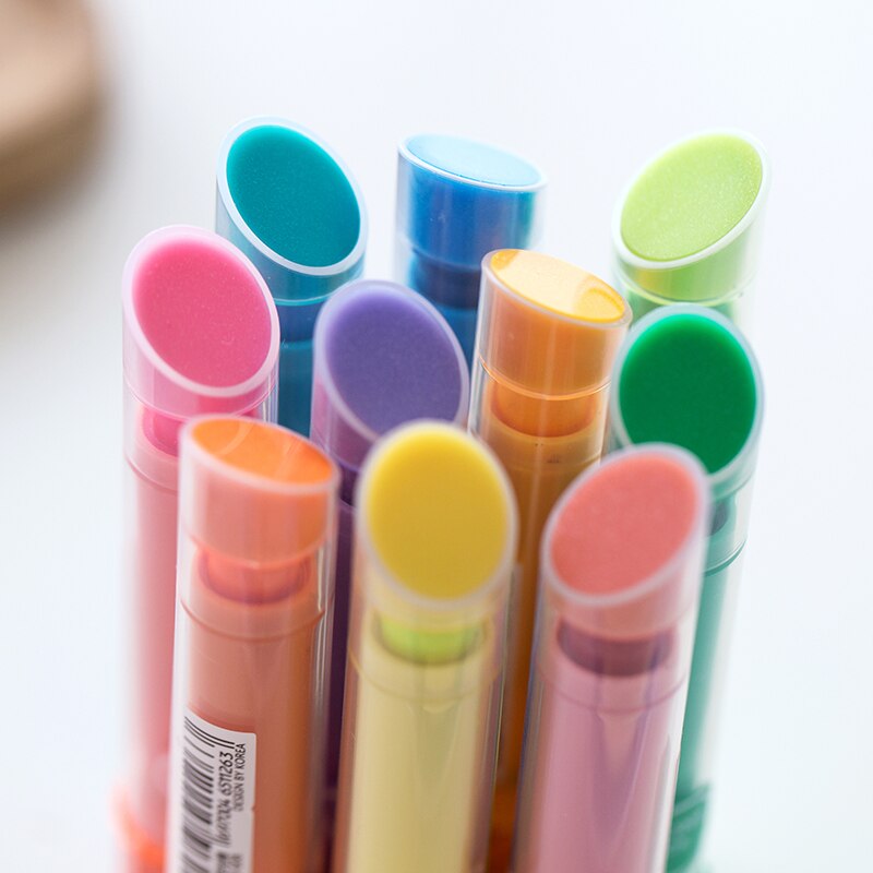 10 farbe Bling Bling Lippenstift Textmarker stift auf wasserbasis kreide Marker Schreibwaren Büro zubehör Schule liefert 6607