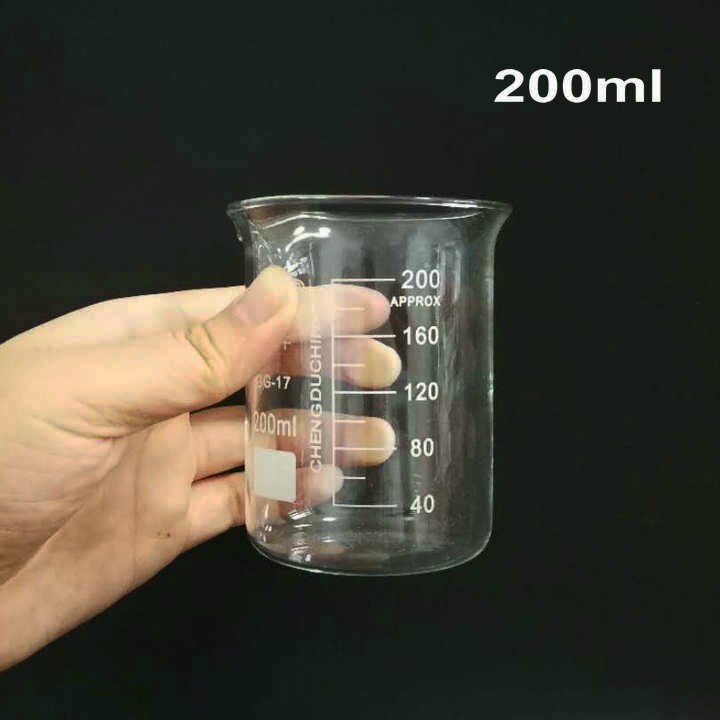 2 st / parti 25ml-200ml lågform bägare laboratorium borosilikatglas transparent bägare förtjockat hög borosilikat