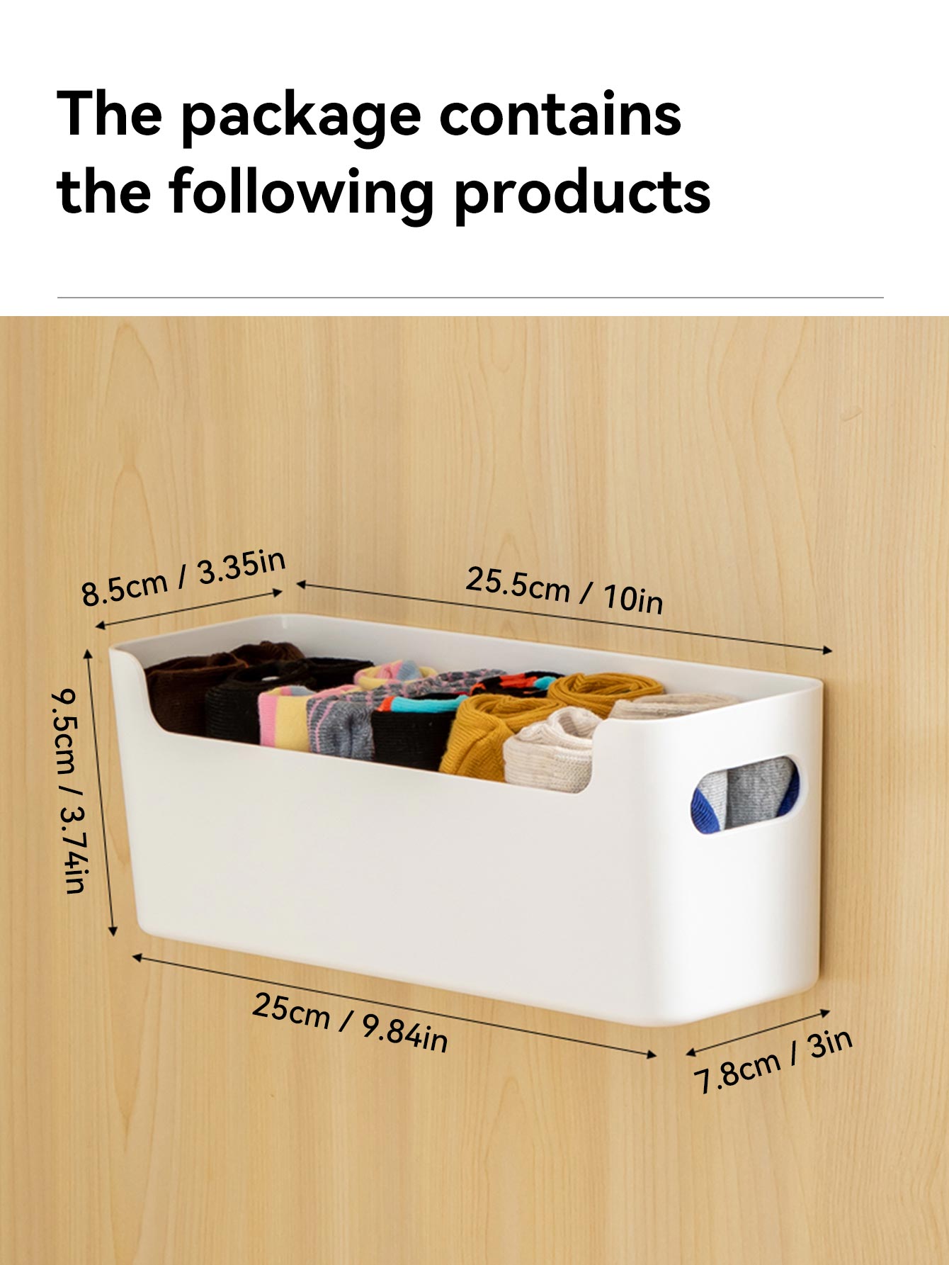 WORTHBUY Underwear Bra Socks Plastic Storage Organizer Wall Mounted Cabinet Storage Organizer Drawers Storage Box For Bedroom: Ivory