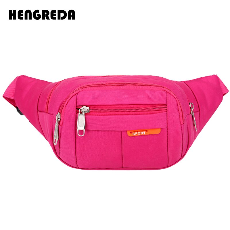 Women Waist Packs Fanny Bag, Multiple Functions Hip Bum Chest Belly Back Bags with Adjustable Belt Strap for Men, Women Fit 6" P: Pink