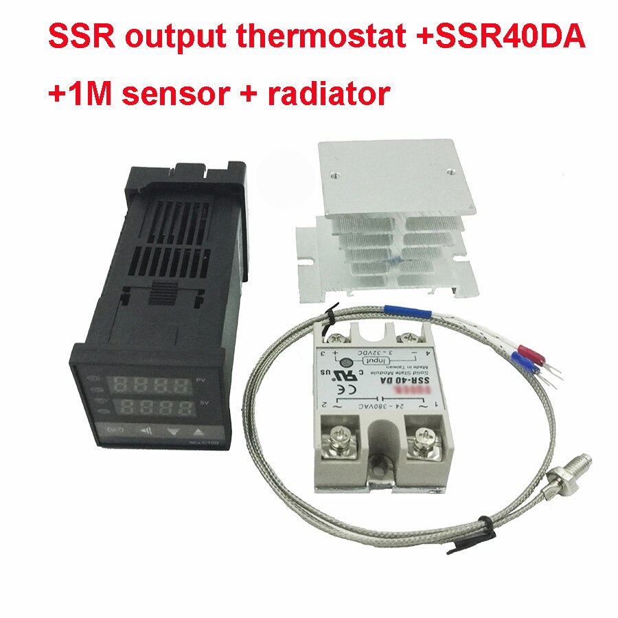 Rex -c100 digital pid temperaturkontrol controller termostat relæ/ssr udgang 0 to1300c med k-type termoelement sonde sensor: Ssr udgang sæt 3