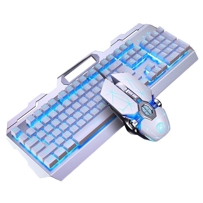 Teclado para juegos de aleación de aluminio RGB de 104 teclas y ratón para juegos RGB,