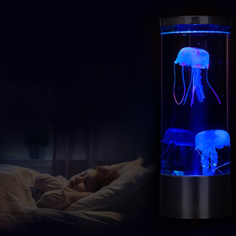Led Fantasy Kwallen Lamp Usb Power Aangedreven Kleur Veranderende Kwallen Aquarium Led Ontspannen Stemming Atmospherelight Kids