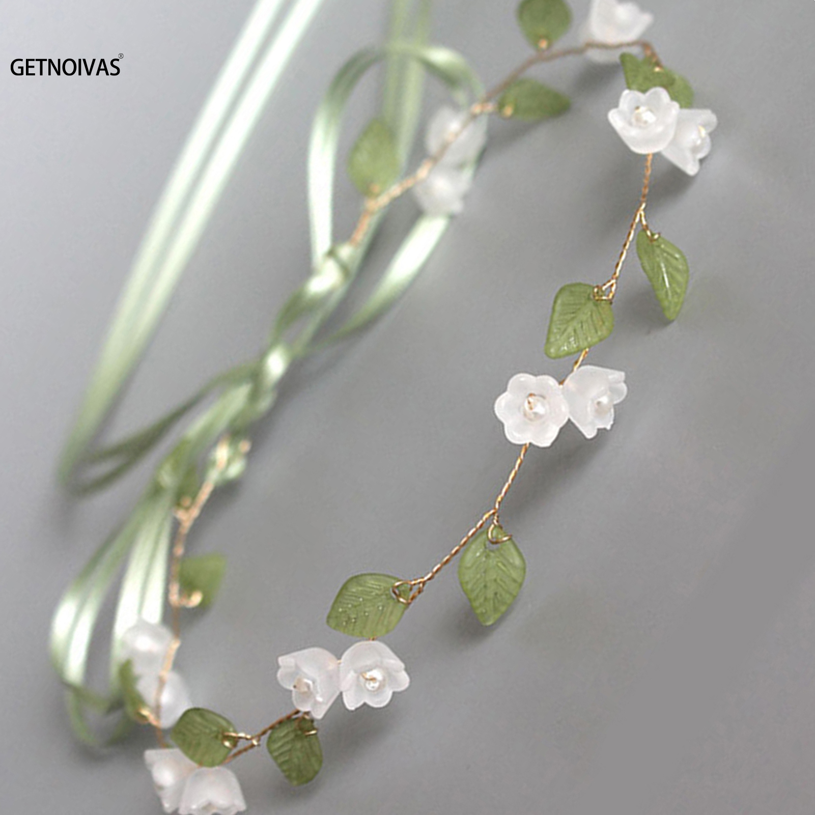 Girls Bridal Headband Imitated Pearl Crowns Girls Bridal Wedding Headband Floral Garland Romantic Flower Headband Girls
