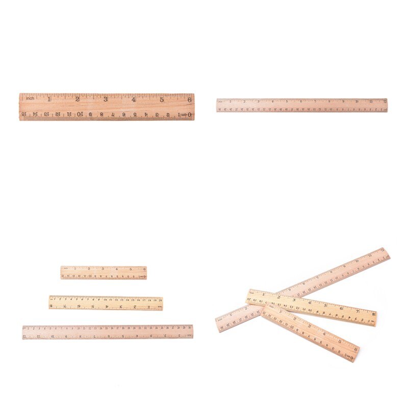 15cm 20cm 30cm Wooden Ruler Metric Rule Precision Double Sided Measuring Tool Learning office Stationery