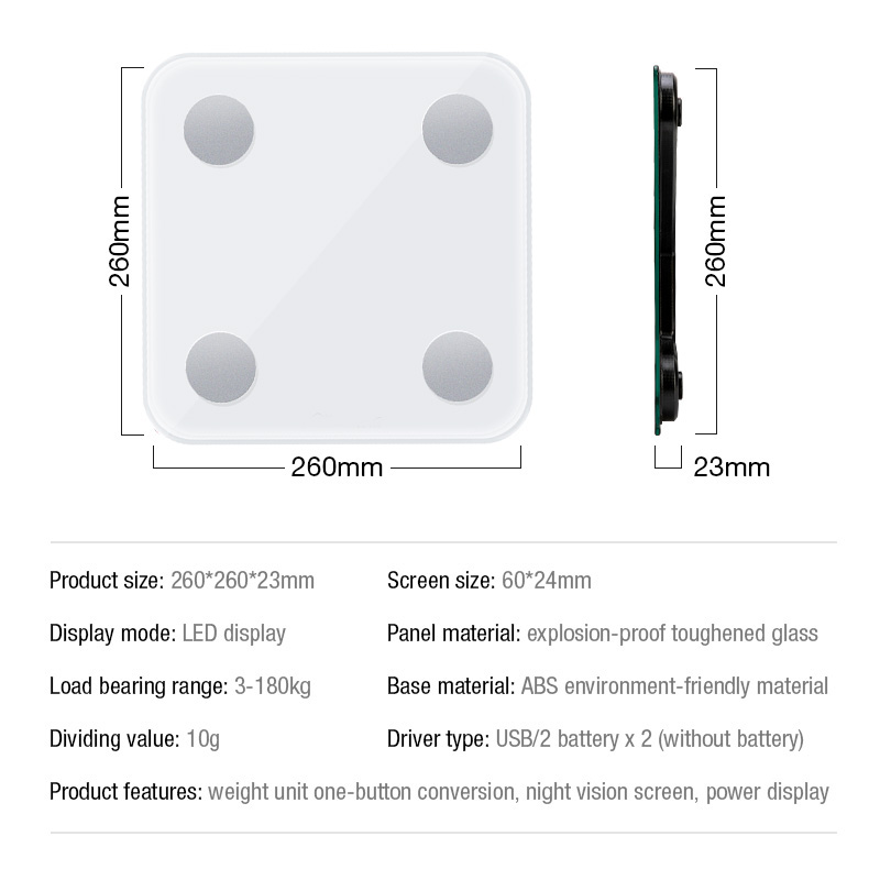 Smart Digital Scale Body Weight Bathroom Bluetooth Scale Floor Electronic Scale With App Pole Piece 18 Data Balance Body Healthy