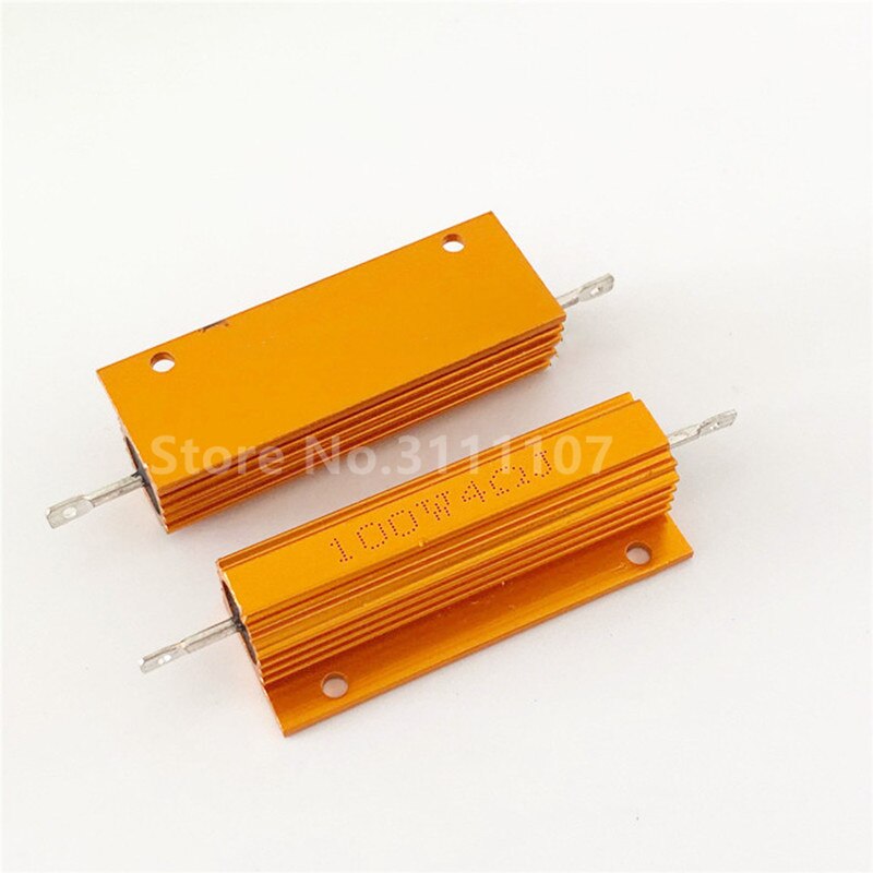 RX24 100 W 4R 4RJ 100 Watt Weerstand High Power Heatsink Metalen Shell Aluminium Gold Weerstand Golden Koellichaam Resistaor 4 Ohm